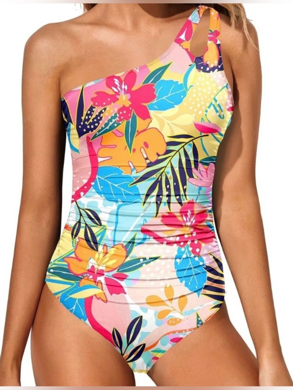 NWT Floral Multicolor Holipick Amazon One Piece Swimsuit Size M